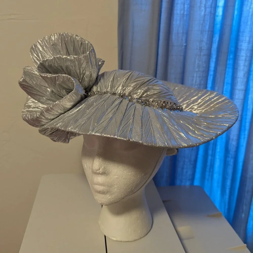 Mr. Hi’s Hat‎ Metallic Derby Dress Asymmetrical Abstract Sequin Church Evening